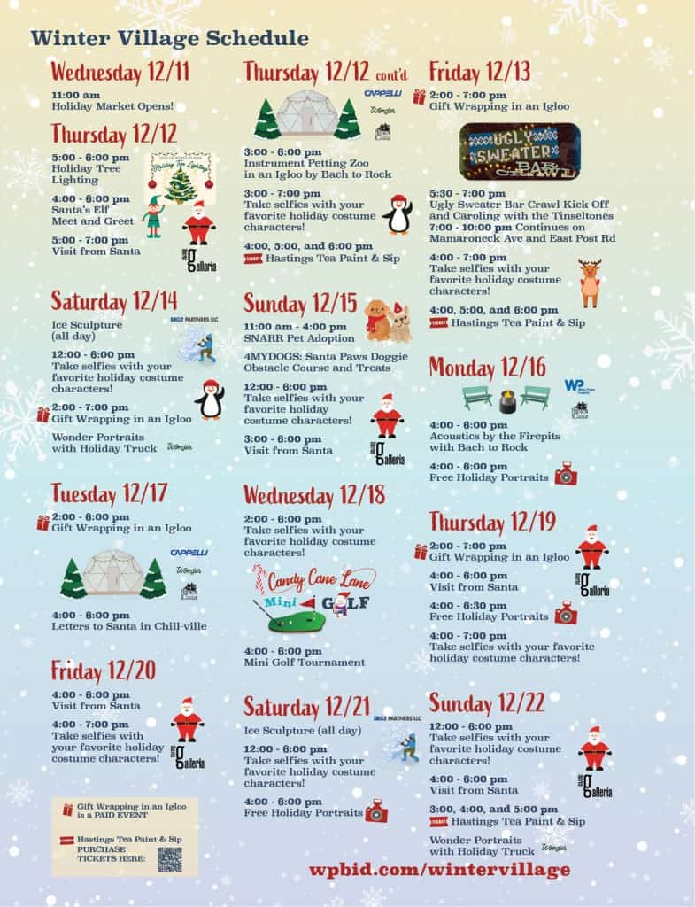 Winter Village Schedule